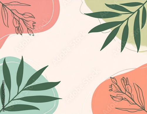 abstract, design, background, pastel, vector, illustration, handdrawn, art, pattern, plant, ornament, aesthetic, modern, decorative, texture, minimal, nature, botanical, graphic, creative, colorful, t