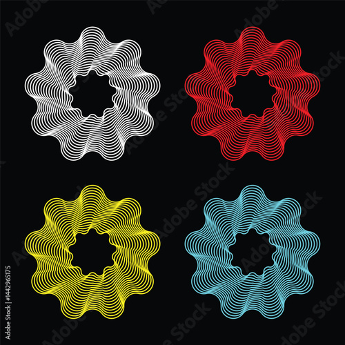 Colourful light waves pack Design