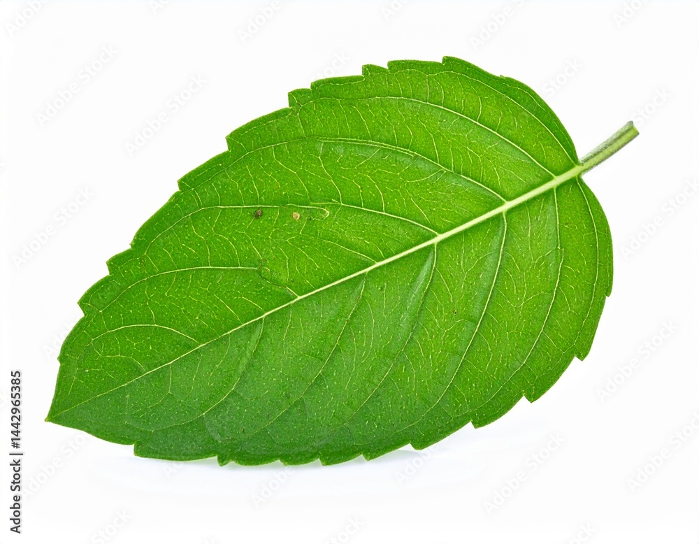 Obraz premium Holy basil or tulsi leaf isolated on white background