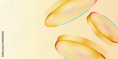 Minimalist 3D Glassmorphism Gradient Overlay Background, Geometric Circle Shapes, Abstract Glass Effect Banner Design for Brochure, Cover, Poster, Website, Header, Social Media ‍, and UI UX Design
