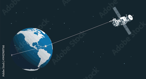 Space Elevator: Minimalist Vector Art
