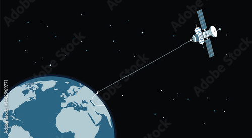 Space Elevator: Minimalist Vector Art