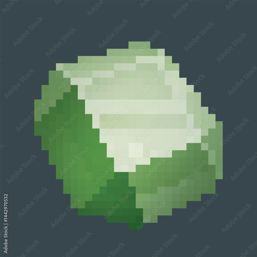 Fototapeta premium emerald gemstone in pixel art style with isolated background