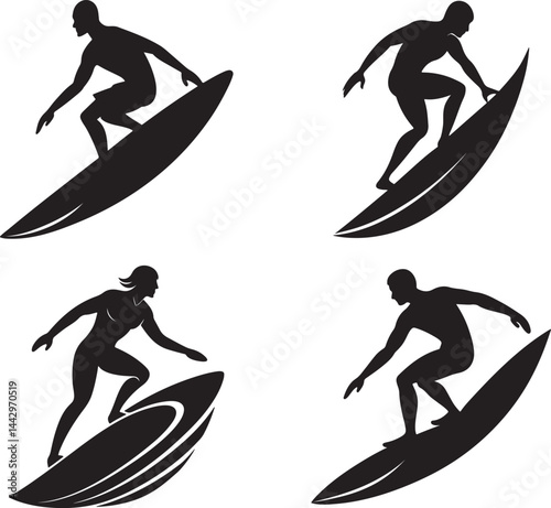 silhouette of a surfer photo