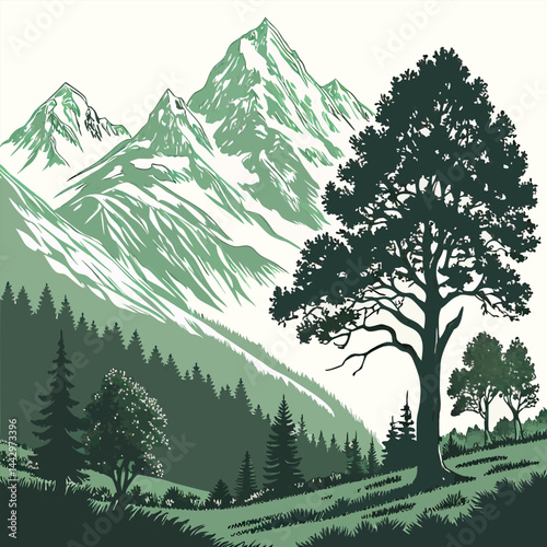 vector illustration of a forest