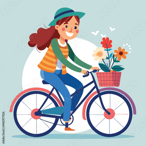 girl with bicycle