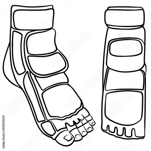 Taekwondo Equipment foot protector outline Illustration