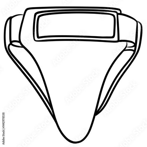Taekwondo Equipment male groin protector outline Illustration