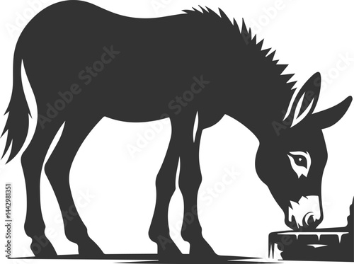 Mule animal silhouette vector