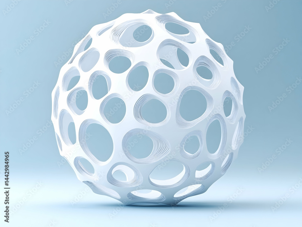 Sphere-shaped object with circular holes Sphere-shaped object with circular holes