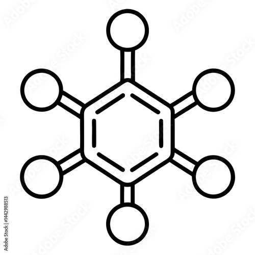 Methane Molecule Icon Vector ,Flat Chemistry Structure for Science and Education