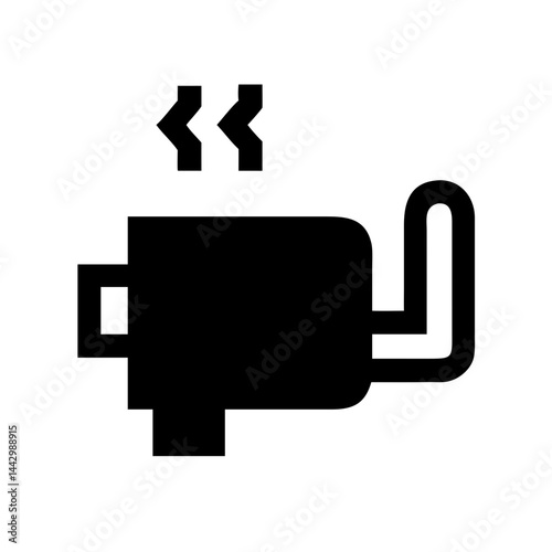 Motorbike Muffler Icon - Vector Silencer Symbol for Vehicle and Exhaust Design