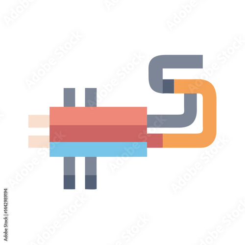 Colorful Exhaust Muffler Icon - Flat Vector Silencer for Vehicle and Auto Design