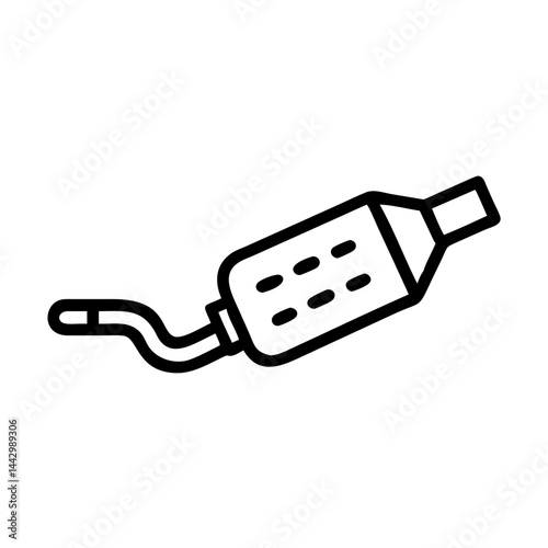 Exhaust Muffler Icon - Vector Car Silencer for Automotive Repair and Parts Design