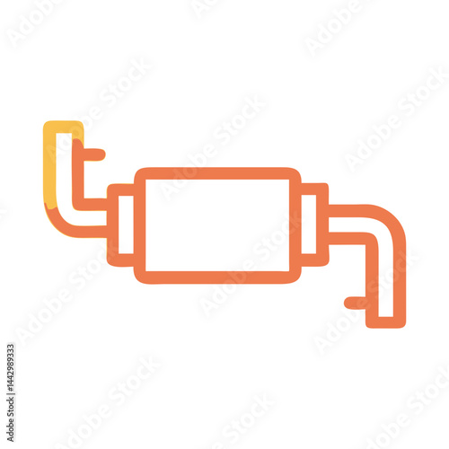 Gradient Exhaust Muffler Icon - Modern Vehicle Silencer Vector Illustration