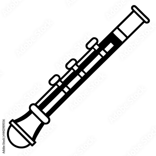 Recorder Flute Vector Icon - Music Instrument Symbol