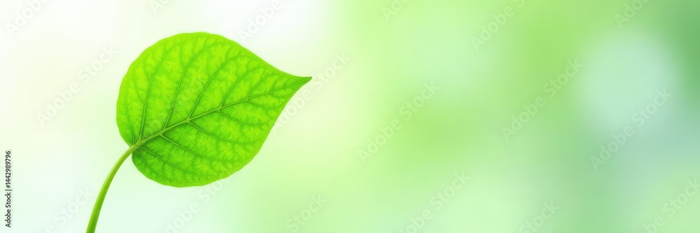 Obraz premium Small green leaf isolated on white background, isolated, clean