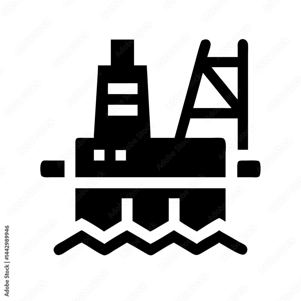 Offshore Drilling Rig Icon – Oil Industry Symbol Offshore Drilling Rig Icon – Oil Industry Symbol