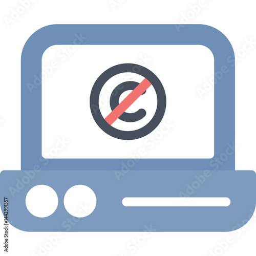 Piracy Warning Flat Icon