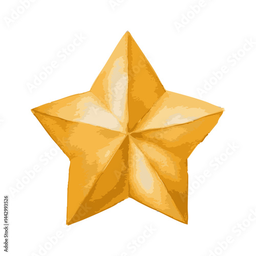star shape icon, watercolor painted vector