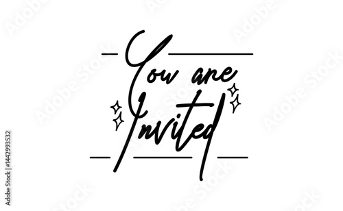 You are invited elegant card design with elegant frame. Invitation text banner