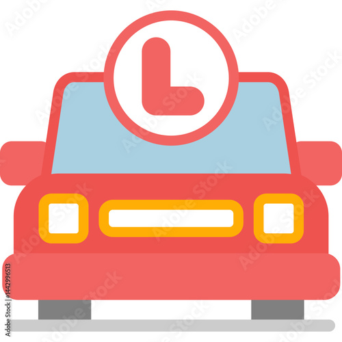 Car with L Plates Flat Icon