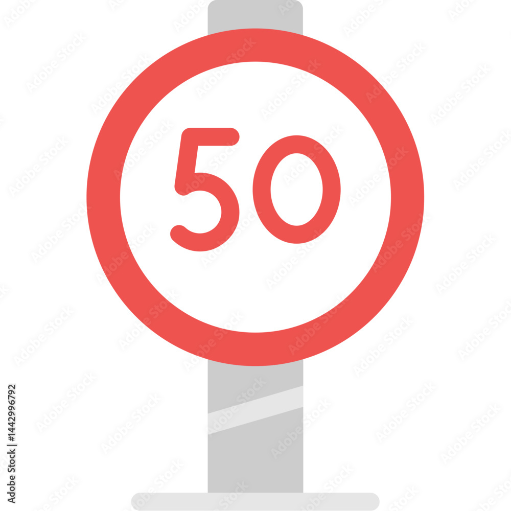 Speed Limit Sign Flat Icon Speed Limit Sign Flat Icon