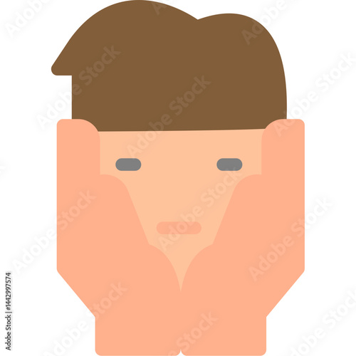 Head in Hands Flat Icon