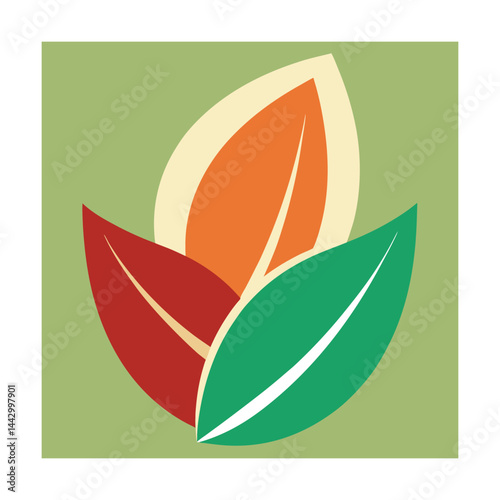 Abstract leaf duo simple style