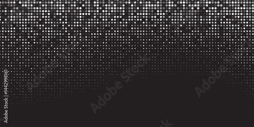 Black and White Random Pixels Pattern. Pixel Art Concept Background. 3d rendering