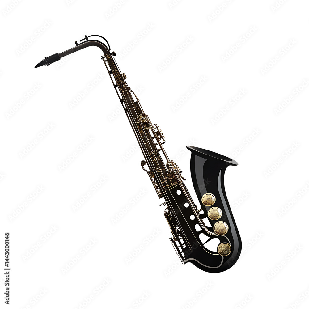 Naklejka premium saxophone on white background