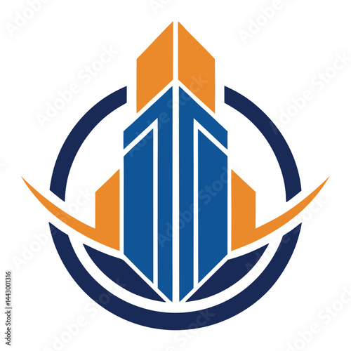 Abstract business logo design featuring a vector yacht illustration