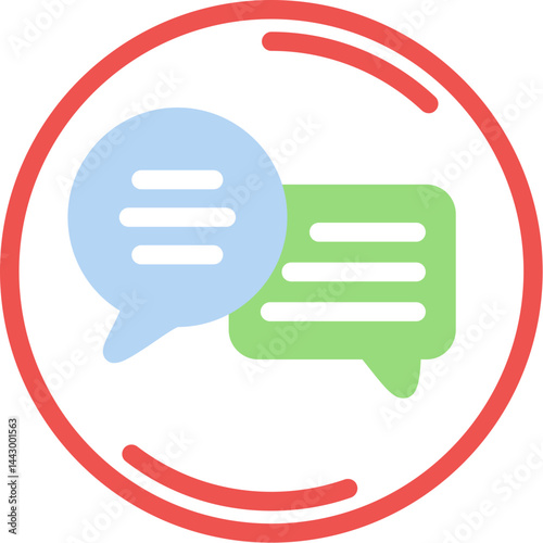 Talking Circle Flat Icon