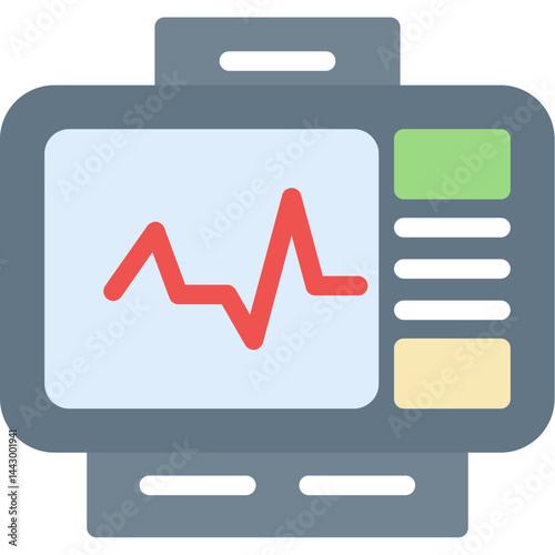 Heart Rate Monitor Flat Icon