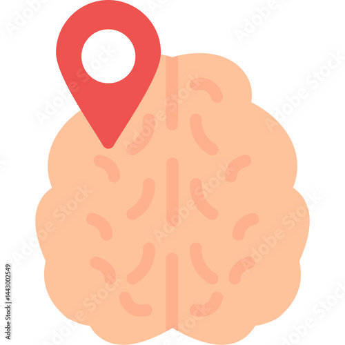 Brain Mapping Flat Icon