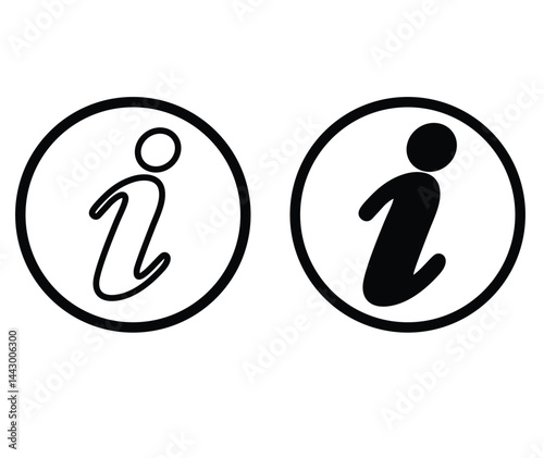 Cute cartoon hand drawn vector info icon outline.
