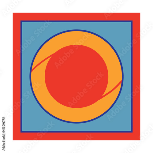 Circle inside square minimalist pattern