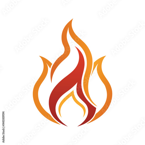 Elegant flame symbol simple design