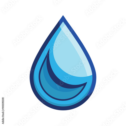 Stylized water droplet minimalist icon design