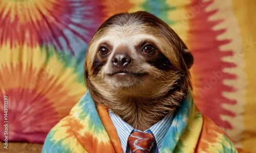 Obraz na płótnie A sloth dressed in formal clothing, perfect for business or formal events w salonie