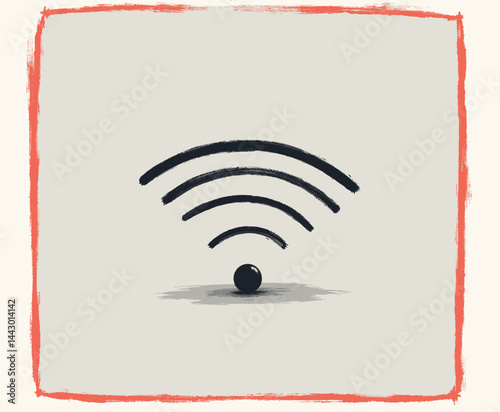Obraz na płótnie Sketchy black WiFi symbol with red frame w salonie