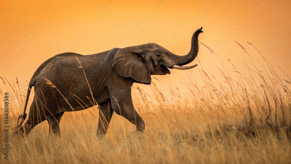 Naklejka premium Elephant, exuding elegance and strength