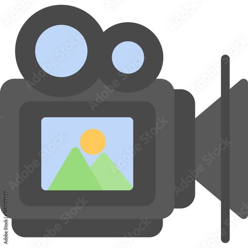 Movie Camera Flat Icon