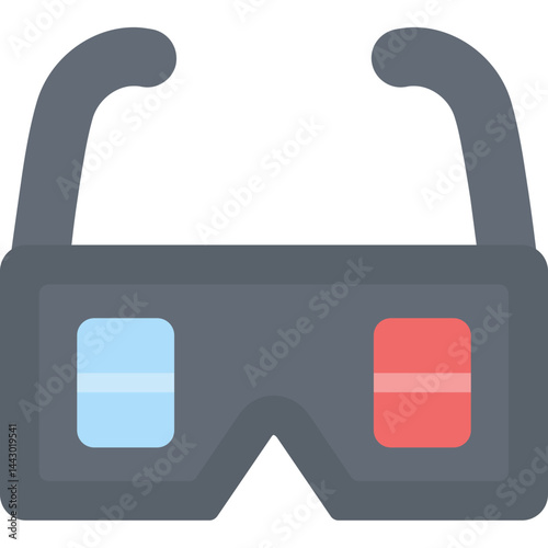 3D Glasses Flat Icon