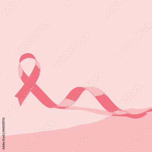 Obraz na płótnie Pink ribbon for breast cancer awareness on pink background w salonie