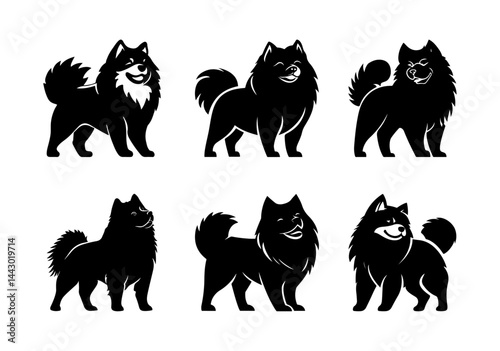 Chow Chow Dog Vector Pack in Minimalist Black and White Style
