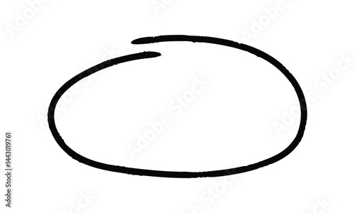 Hand drawn circle doodle with rough line vector icon isolated on transparent background. EPS 10