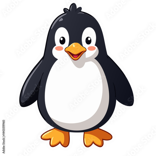 Penguin cartoon with blank sign