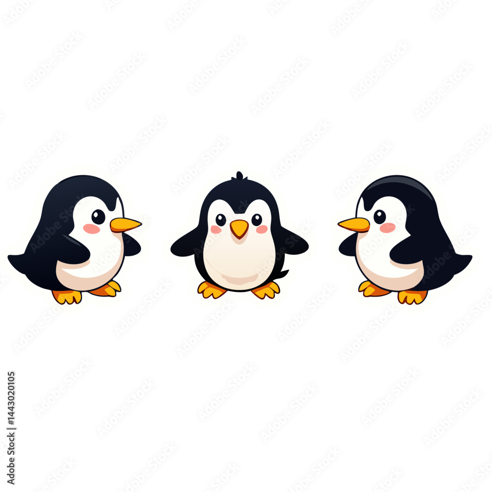 Vector illustration of cartoon penguin Vector illustration of cartoon penguin