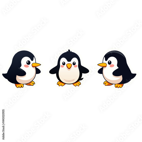 Vector illustration of cartoon penguin